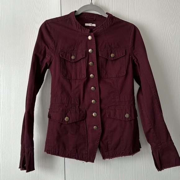 Maurices Burgundy Military Utility Jacket - Size XS - Picture 3 of 6